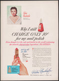Vintage magazine ad HELEN NEUSHAEFER from 1953 nail polish lipstick woman pictured