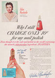 Vintage magazine ad HELEN NEUSHAEFER from 1953 nail polish lipstick woman pictured