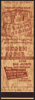 Vintage matchbook cover HIDDEN LODGE San Jacinto Mountain Los Angeles California