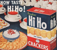 Vintage magazine ad HI HO CRACKERS Sunshine Biscuits from 1948 picturing the box