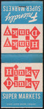 Vintage full matchbook HINKY DINKY Friendly Super Markets cowboy and cow picture