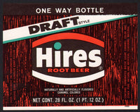 Vintage soda pop bottle label HIRES ROOT BEER Draft Style Evanston Illinois n-mint+