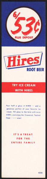 Vintage carton stuffer HIRES ROOT BEER Try Ice Cream with Hires unused n-mint+