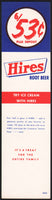 Vintage carton stuffer HIRES ROOT BEER Try Ice Cream with Hires unused n-mint+