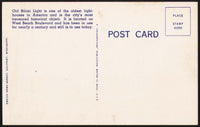 Vintage postcard HISTORIC LIGHTHOUSE Old Biloxi Light Mississippi unused linen