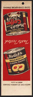 Vintage matchbook cover HOLLEBS COFFEE Ragamuffin Peaches Chicago salesman sample