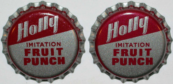 Soda pop bottle caps HOLLY FRUIT PUNCH Lot of 2 plastic unused new old stock