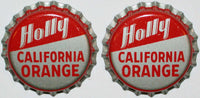 Soda pop bottle caps Lot of 25 HOLLY CALIFORNIA ORANGE unused new old stock