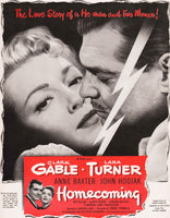 Vintage magazine ad HOMECOMING movie from 1944 with Clark Gable and Lana Turner