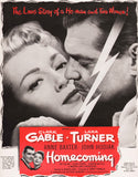 Vintage magazine ad HOMECOMING movie from 1944 with Clark Gable and Lana Turner