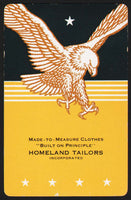 Vintage playing card HOMELAND TAYLORS Built on Principle picturing an eagle