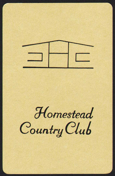 Vintage playing card HOMESTEAD COUNTRY CLUG building pictured Prairie Village Kansas