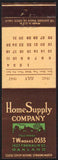 Vintage matchbook cover HOME SUPPLY COMPANY 1942 calendar Oakland California