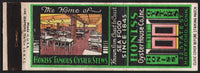Vintage matchbook cover HONISS Oyster House entrance interior pictures Hartford Conn