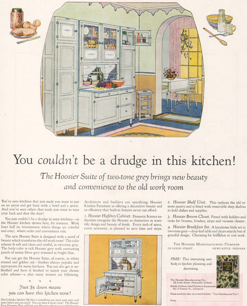 Hoosier Inventions Vintage magazine ad HOOSIER MANUFACTURING 1926 Hoosier Suite kitchen c ...