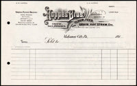 Vintage receipt HOPPES BROS Flour Seed Grain Salt Mahanoy City PA 1910s n-mint+
