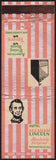 Vintage matchbook cover HOTEL ABRAHAM LINCOLN with his picture Springfield Illinois