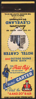 Vintage matchbook cover HOTEL CARTER The Petit Cafe 4 and 20 Bar Cleveland Ohio