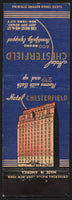 Vintage matchbook cover HOTEL CHESTERFIELD New York City picturing the old hotel