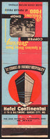 Vintage matchbook cover STERLING COFFEE SHOP Hotel Continental Kansas City MO