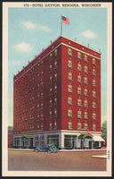Vintage postcard HOTEL DAYTON old hotel pictured linen type Kenosha Wisconsin unused
