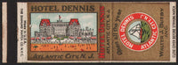 Vintage matchbook cover HOTEL DENNIS early beach scene Atlantic City New Jersey