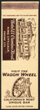 Vintage matchbook cover HOTEL EL CAMINO REAL Wagon Wheel King City California
