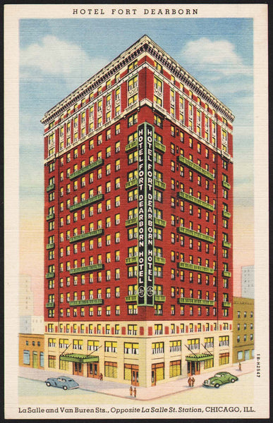 Vintage postcard HOTEL FORT DEARBORN picturing the old hotel Chicago Illinois