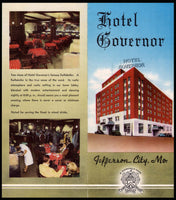 Vintage brochure HOTEL GOVERNOR hotel pictured Jefferson City Missouri n-mint