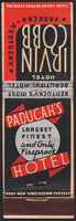 Vintage matchbook cover HOTEL IRVIN COBB Kentuckys Most Beautiful Hotel Paducah