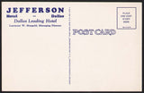 Vintage postcard HOTEL JEFFERSON picturing the old hotel Dallas Texas linen