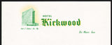 Vintage letterhead HOTEL KIRKWOOD Jack J Calhoun old hotel pictured Des Moines Iowa