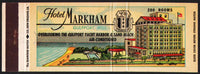 Vintage matchbook cover HOTEL MARKHAM full length picture Gulfport Mississippi
