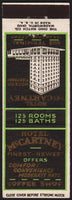 Vintage matchbook cover HOTEL McCARTNEY old hotel pictured Texarkana Texas