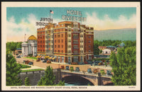 Vintage postcard HOTEL RIVERSIDE Washoe County Court House Reno Nevada linen