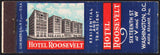 Vintage matchbook cover HOTEL ROOSEVELT picturing the old hotel Washington DC