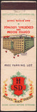 Vintage matchbook cover HOTEL SAN DIEGO picturing the hotel San Diego California