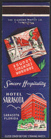 Vintage matchbook cover HOTEL SARASOTA Sarabar Cocktail Lounge Sarasota Florida