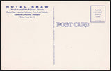 Vintage postcard HOTEL SHAW Oakland and Golden Gate Bridge San Francisco linen