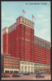 Vintage postcard HOTEL SHERMAN Chicago Illinois picturing the old hotel linen