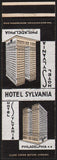 Vintage matchbook cover HOTEL SYLVANIA picturing the old hotel Philadelphia PA