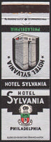 Vintage matchbook cover HOTEL SYLVANIA hotel pictured Philadelphia Pennsylvania