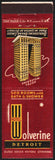 Vintage matchbook cover HOTEL WOLVERINE picturing the old hotel Detroit Michigan