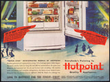 Vintage magazine ad HOTPOINT REFRIGERATOR 1950 full color two page Super Stor
