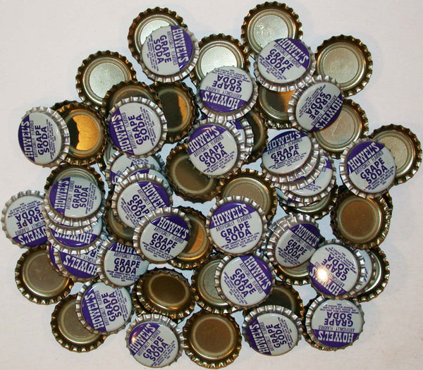 Soda pop bottle caps Lot of 100 HOWELS GRAPE SODA plastic lined new old stock