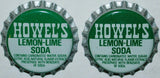 Soda pop bottle caps Lot of 12 HOWELS LEMON LIME plastic lined new old stock