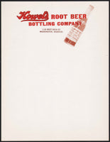 Vintage letterhead HOWELS ROOT BEER bottle pictured Washington Missouri unused
