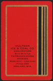 Vintage playing card HULTMAN ICE & COAL CO Fairbanks Morse Ashland Wisconsin