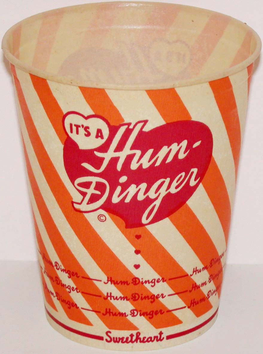 Vintage paper cup ITS A HUM DINGER 16oz size unused new old stock exce ...