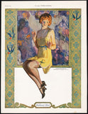 Vintage magazine ad HUMMINGBIRD SILK HOSIERY 1925 Hayden Hayden artwork 2 page